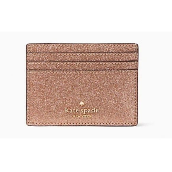 Kate Spade Rose Gold Shimmy Boxed Small Cardholder NWT - Picture 2 of 4